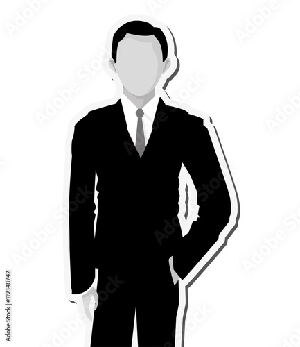 flat design faceless businessman icon vector illustration © Jemastock
