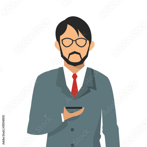 flat design faceless businessman icon vector illustration