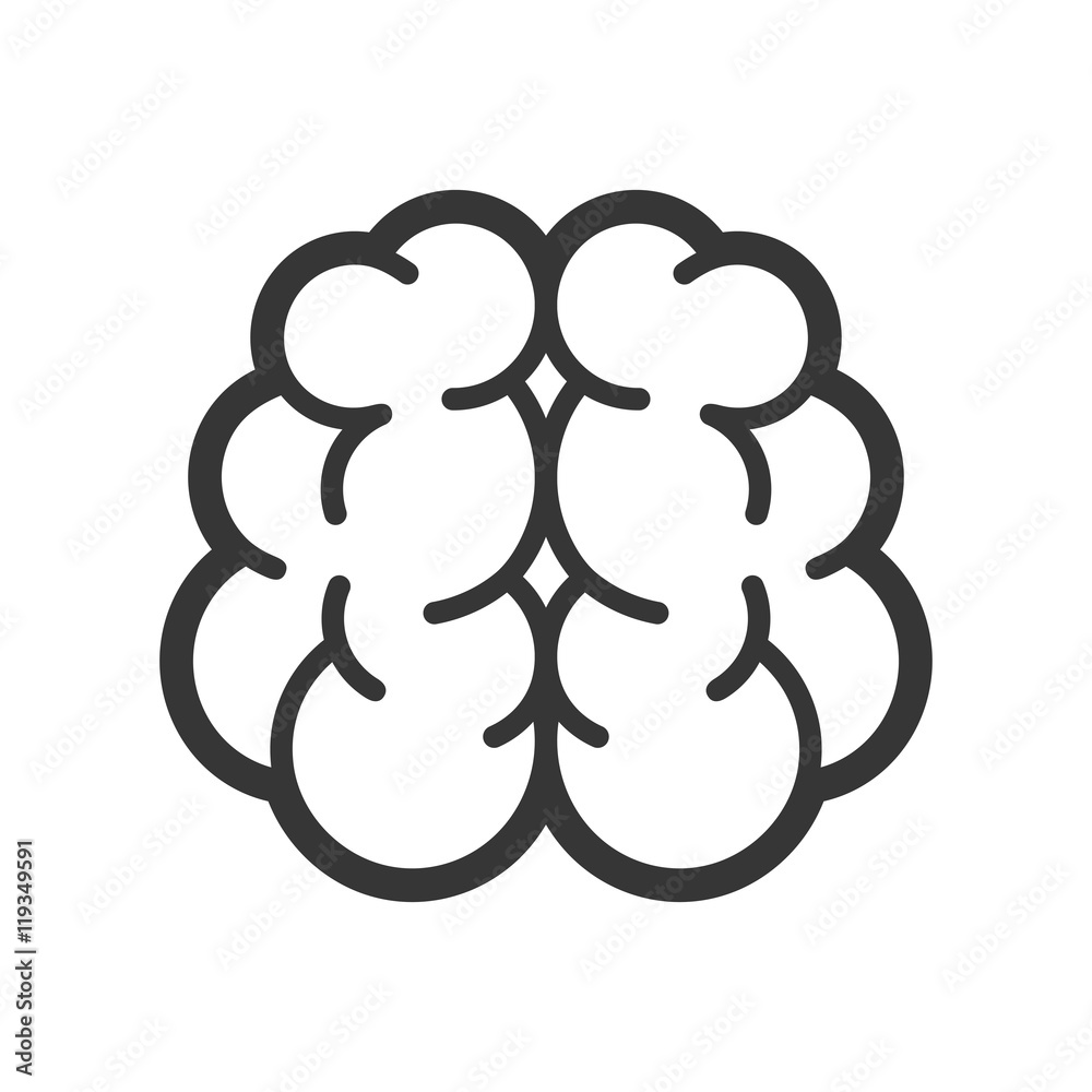 Brain Logo Icon on White Background. Vector Brain Logo Icon on White Background. Vector