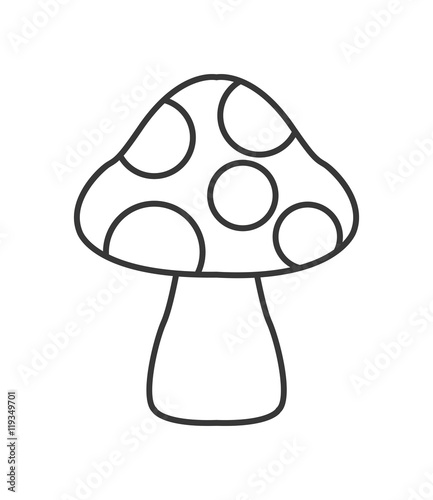 flat design mushroom spots icon vector illustration