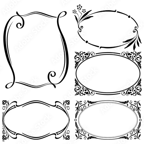 Abstract vintage frame vector templates with copy space.