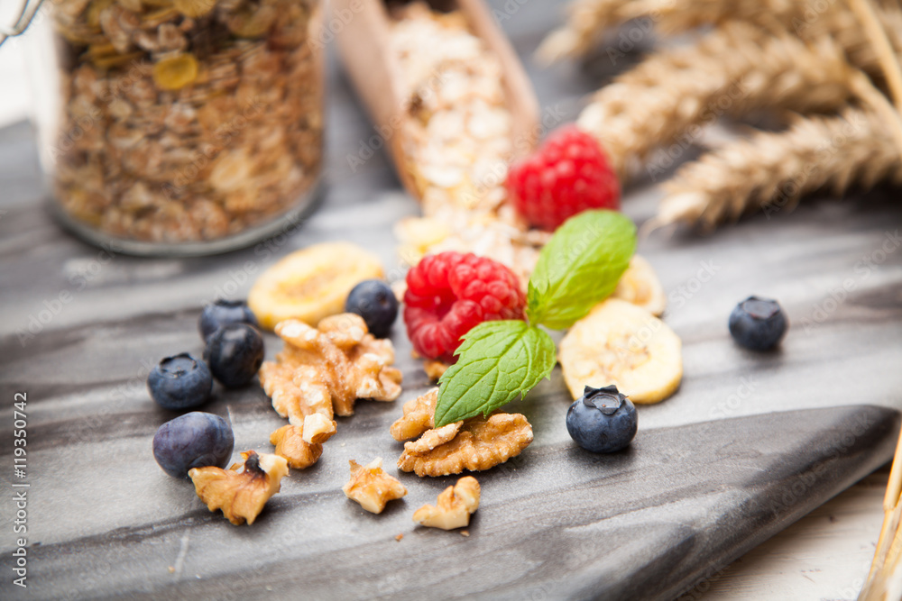 Fototapeta premium Muesli with berries