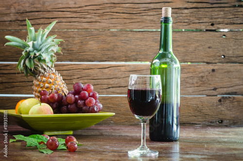 fruits wine still life