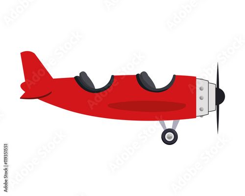 flat design airplane two cabin icon vector illustration