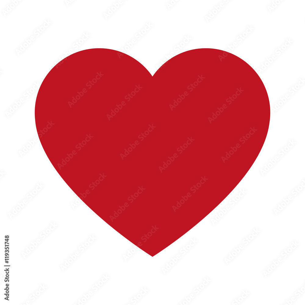 flat design heart cartoon icon vector illustration