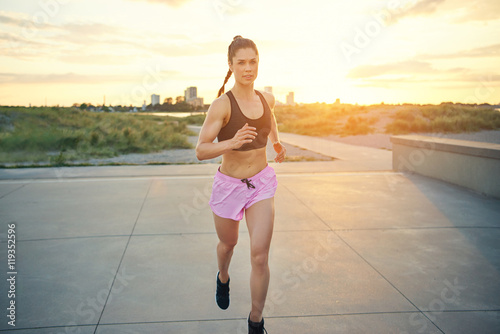 Attractive fit woman enjoying a morning workout