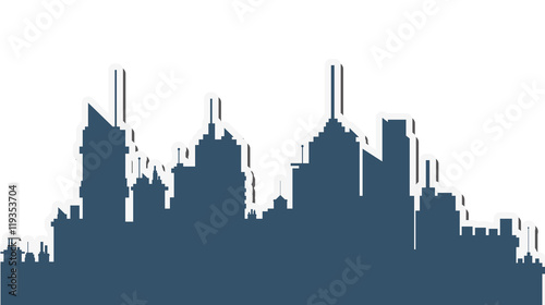 flat design city skyline icon vector illustration