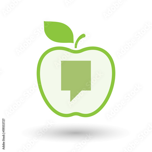 Isolated  line art apple icon with a tooltip