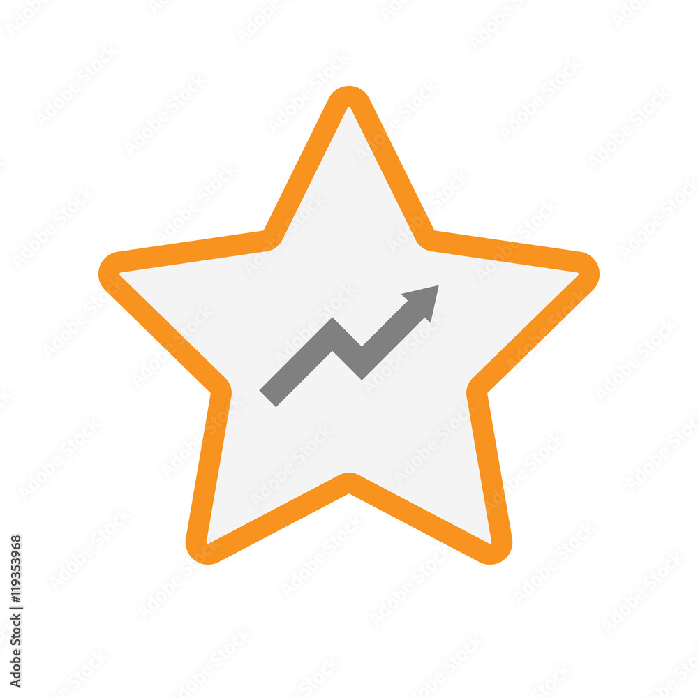Isolated line art star icon with a graph Isolated line art star icon with a graph