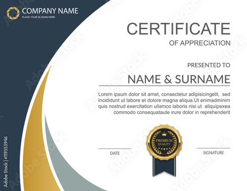 Vector certificate template.