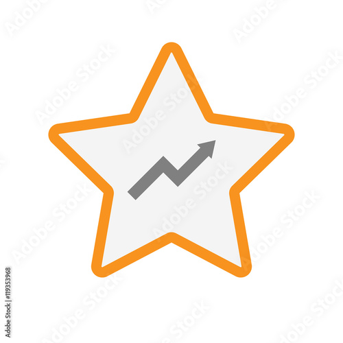 Isolated  line art star icon with a graph