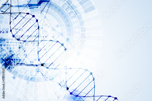 Science template, DNA molecules background.