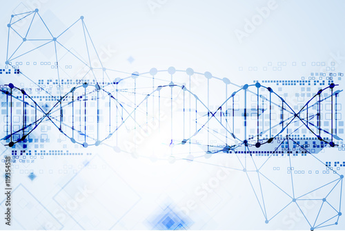 Science template, DNA molecules background.