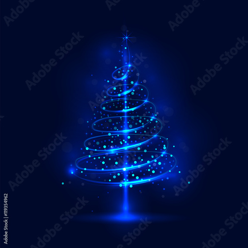 Shining christmas tree, the magic christmas tree