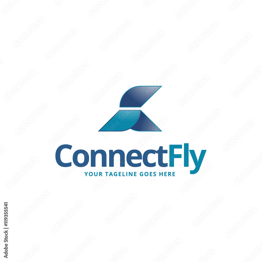 Connect Fly Logo Template Connect Fly Logo Template