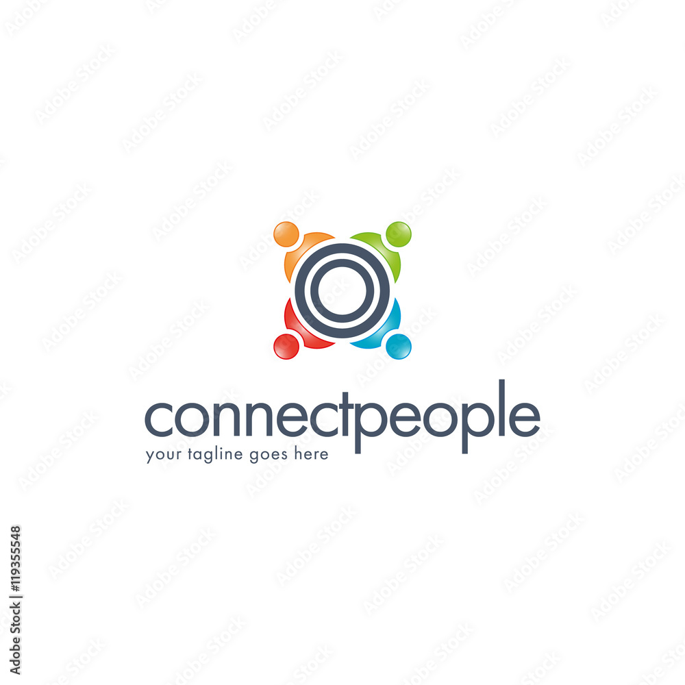 Connect People Logo Template