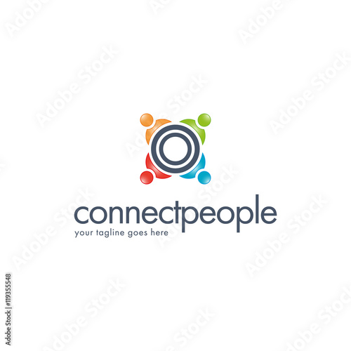Connect People Logo Template