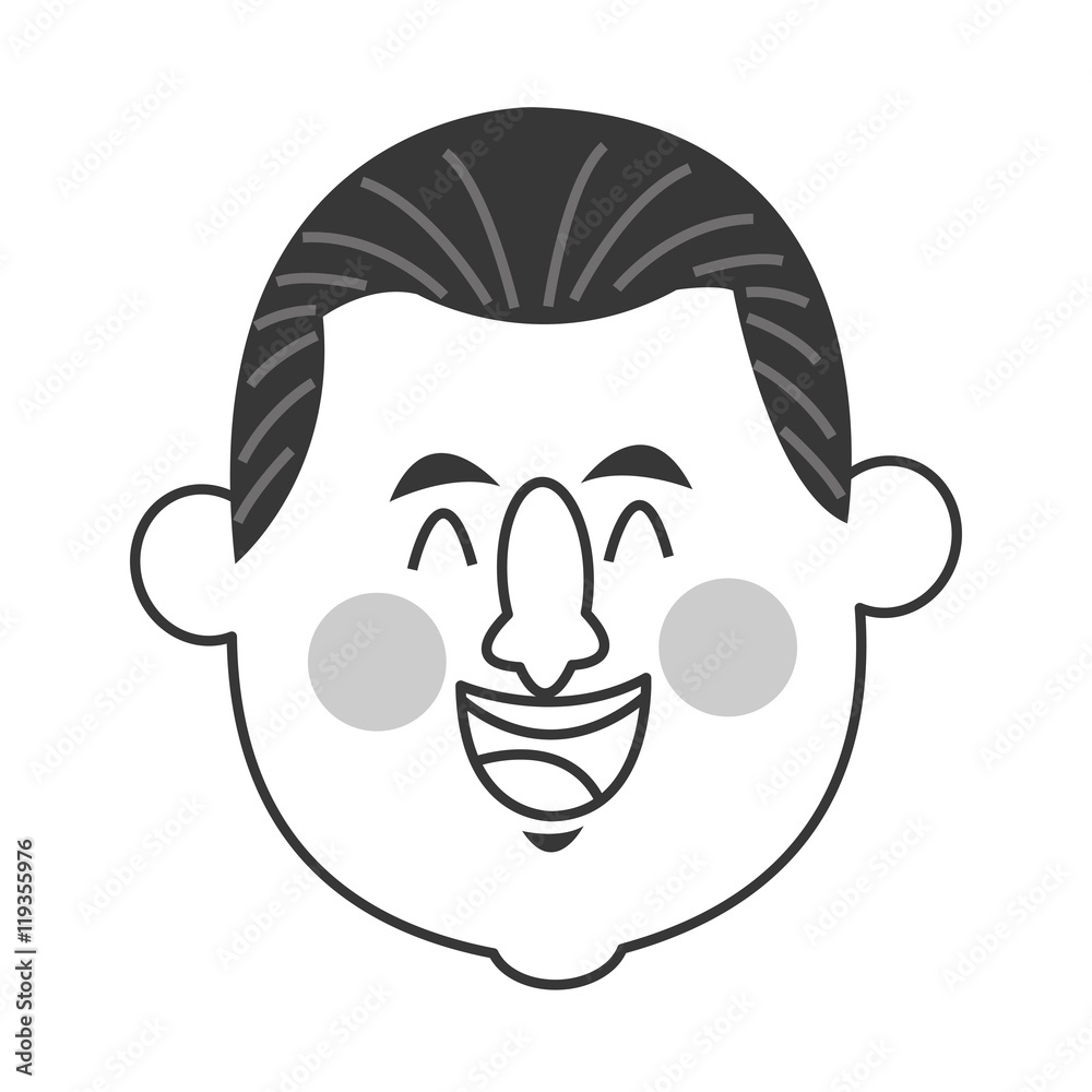flat design happy middle age man icon vector illustration