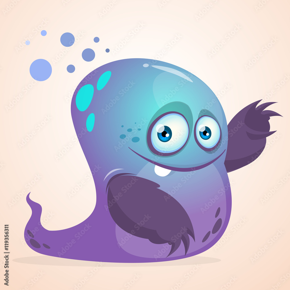 Happy cartoon monster. Halloween vector isolated Happy cartoon monster. Halloween vector isolated