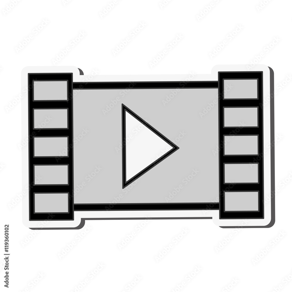 flat design film strip play video icon vector illustration flat design film strip play video icon vector illustration