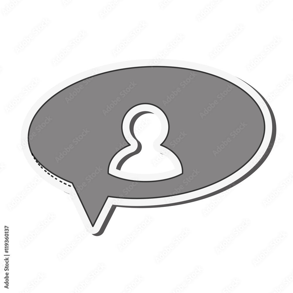 flat design user pictogram withing conversation bubble icon vector illustration flat design user pictogram withing conversation bubble icon vector illustration