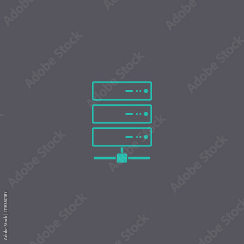 Computer Server icon, flat design