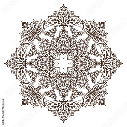 Abstract vector round lace design mandala