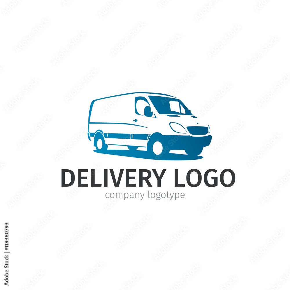 Car repair or delivery service label. Vector logo design template.