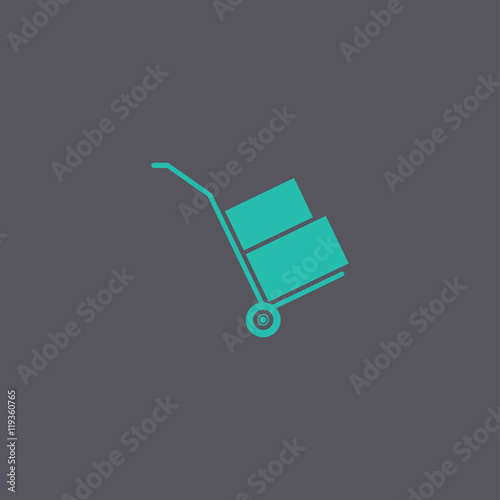 wheelbarrow for transportation of cargo, web icon.