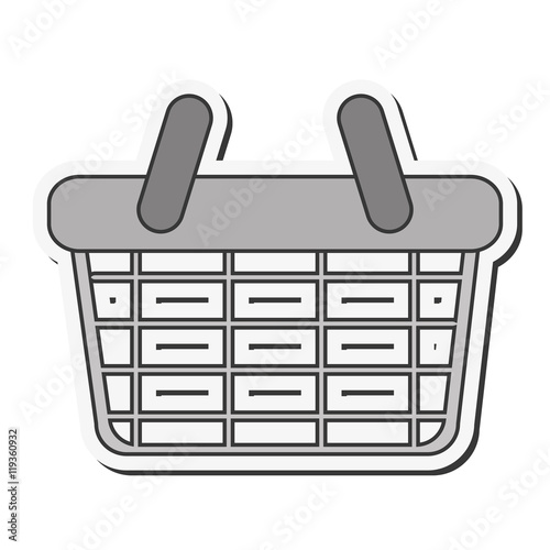 flat design shopping basket icon vector illustration