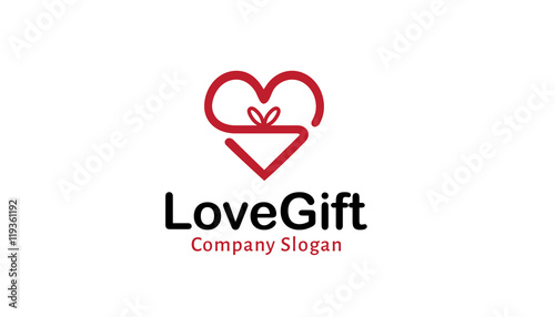 Love Gift Logo Design Illustration