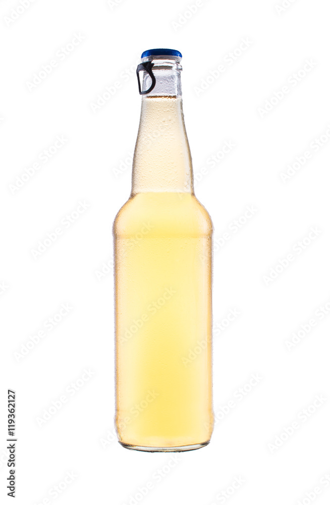 Bottle of of light beer isolated on a white background.