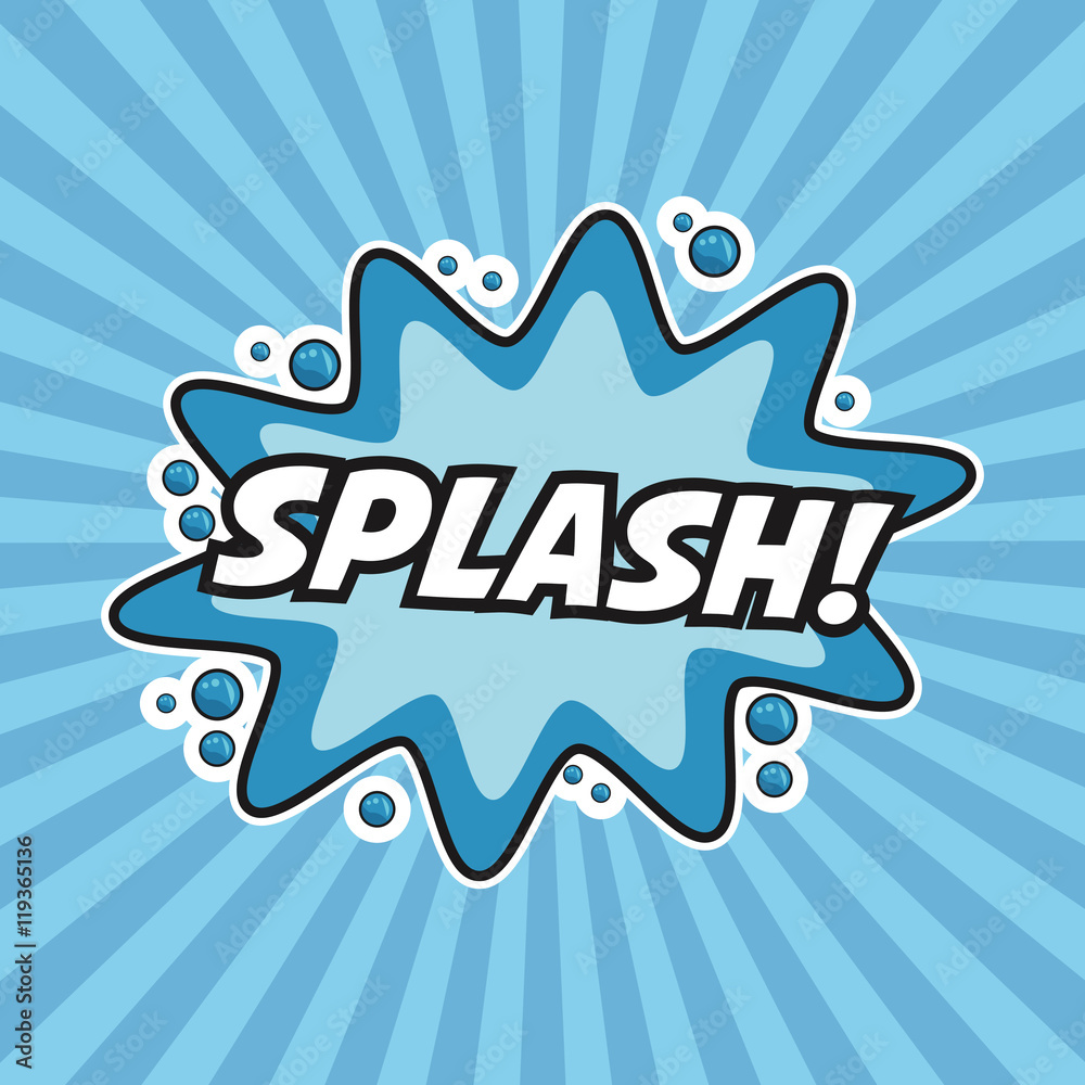 blue splash water cartoon pop art comic retro communication icon. Colorful  design. Vector illustration Stock Vector | Adobe Stock