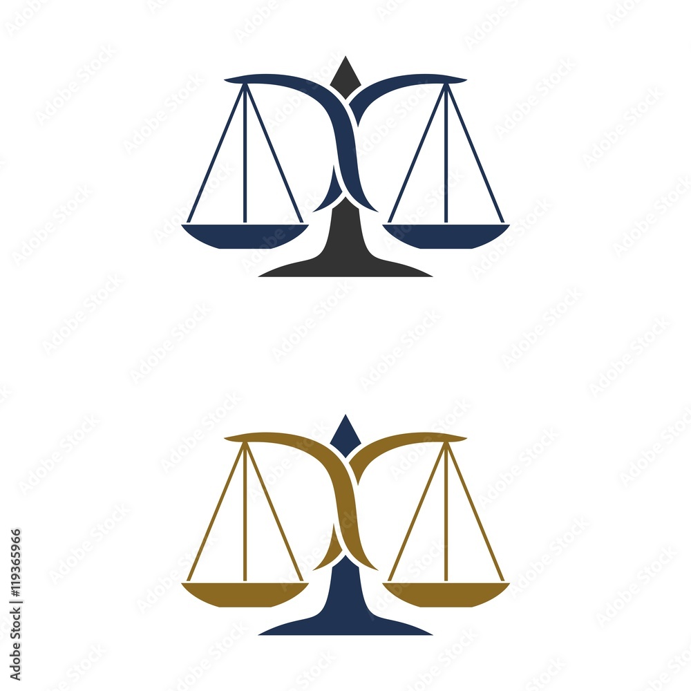 Scale Of Justice Logo Template Stock Vector 