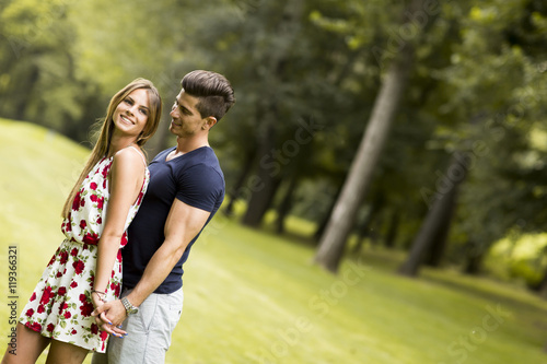 Loving couple in the park