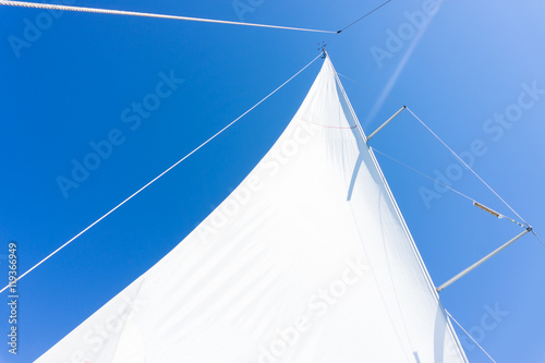 sail of a sailing boat. sailing yacht on the water