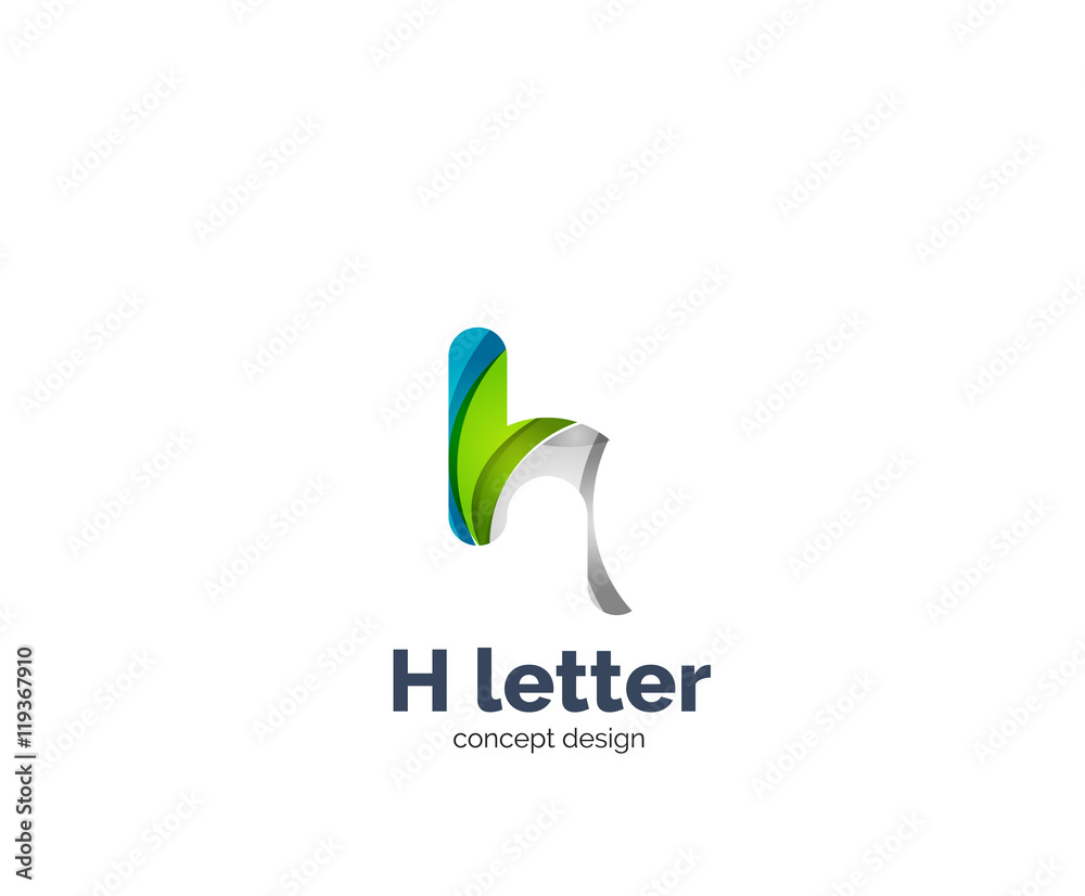 Abstract H geometric letter logo template