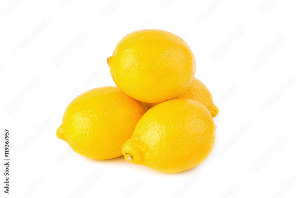 Yellow ripe lemon isolated on a white Yellow ripe lemon isolated on a white