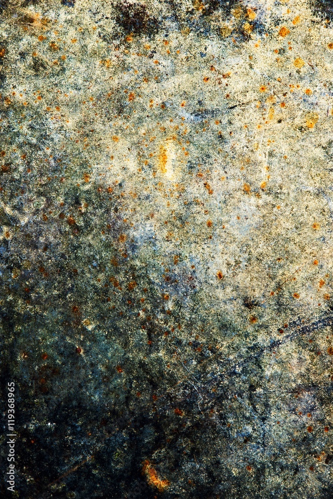 Abstract background, rusted sheet, gray,blue,black,yellow Abstract background, rusted sheet, gray,blue,black,yellow