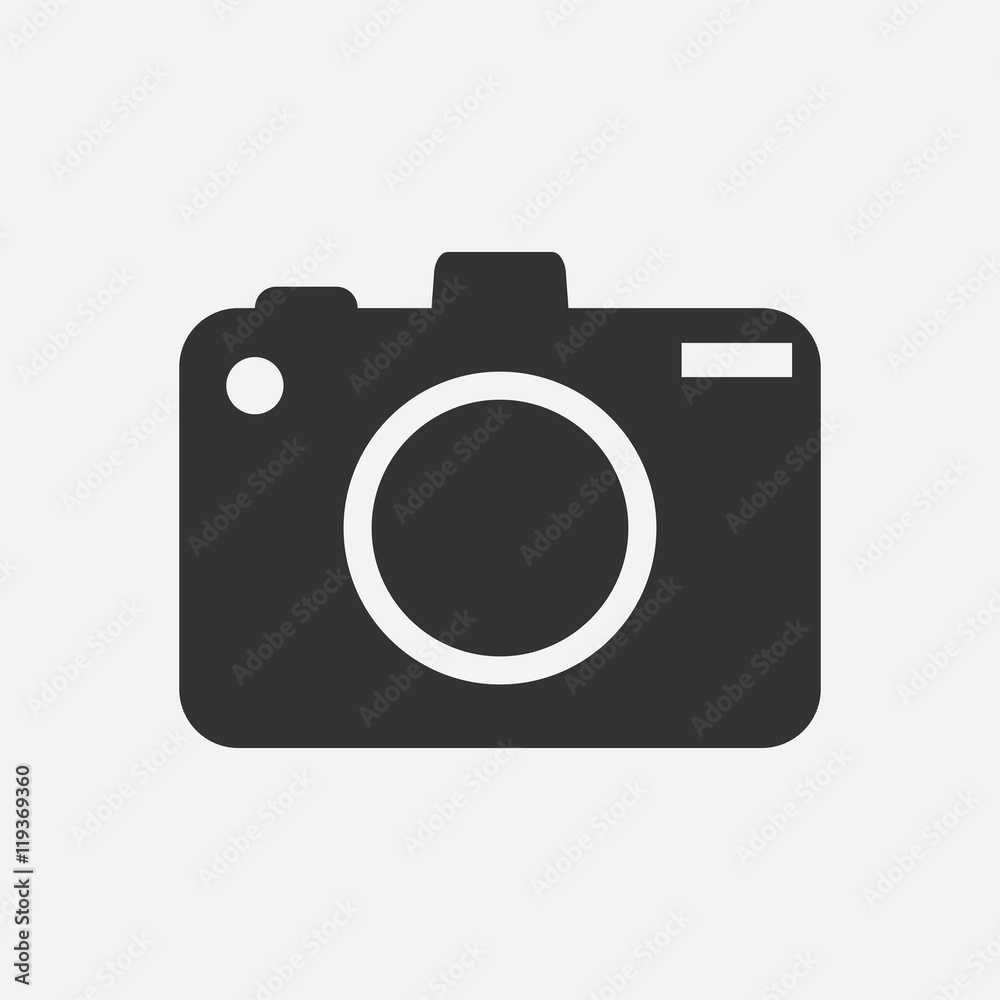 Camera icon on white background. Flat vector illustration. Camera icon on white background. Flat vector illustration.