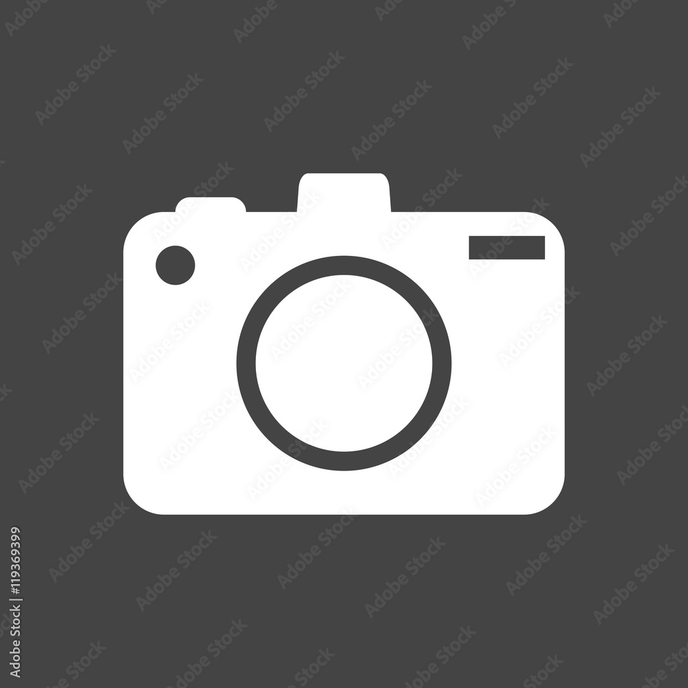 Camera icon on black background. Flat vector illustration. Camera icon on black background. Flat vector illustration.