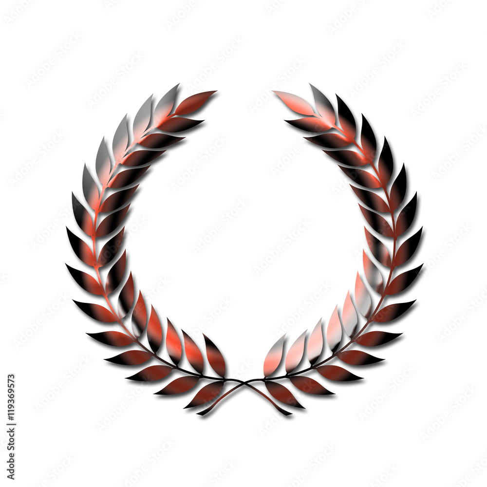 Abstract laurel wreath in red on a white background Abstract laurel wreath in red on a white background