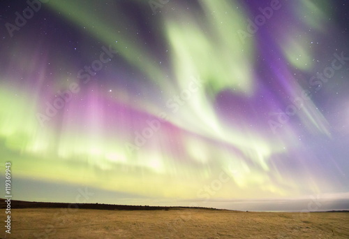 Aurora borealis display, northern lights in Iceland