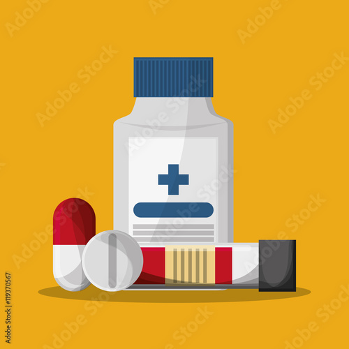 medicine jar medical health care hospital icon. Colorful design. Vector illustration