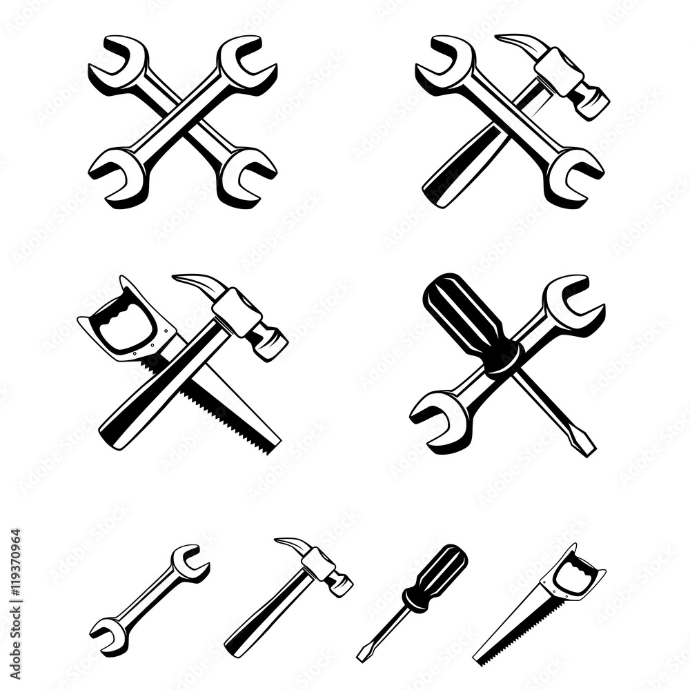 different tools silhouette icon different tools silhouette icon
