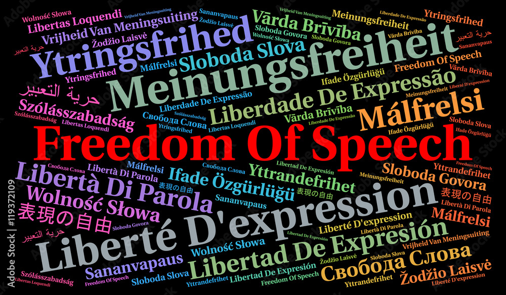 Freedom of speech in different languages word cloud Freedom of speech in different languages word cloud