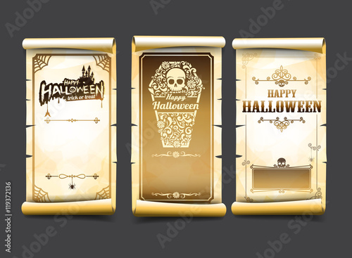 Halloween card classic and vintage style design element vector i