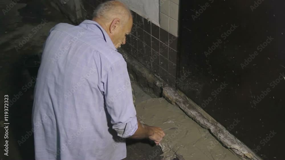 elderly man Plasterer porch 