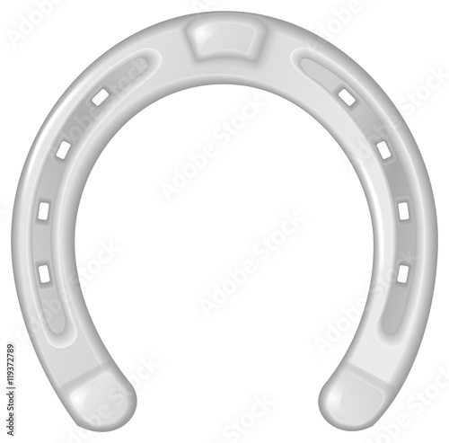 Vector illustration of  a silver horsehoe