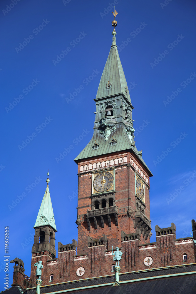 Radhus, Copenhagen city hall in Copenhagen Denmark Radhus, Copenhagen city hall in Copenhagen Denmark